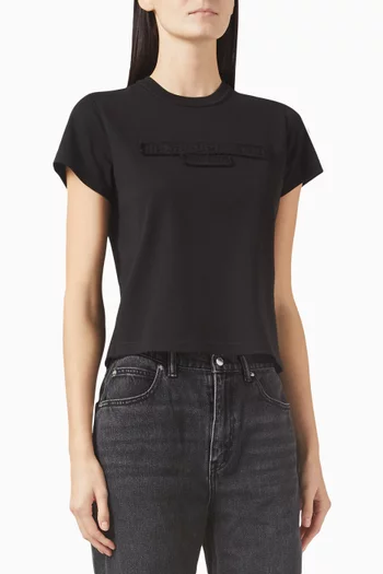 Distressed-logo T-shirt in Cotton