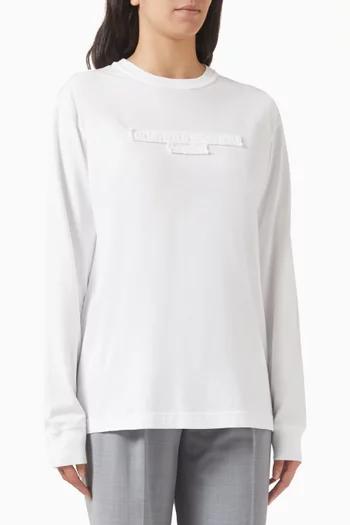 Distressed Logo Sweatshirt in Cotton-jersey
