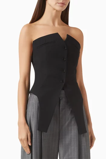 Deconstructed Vest in Wool