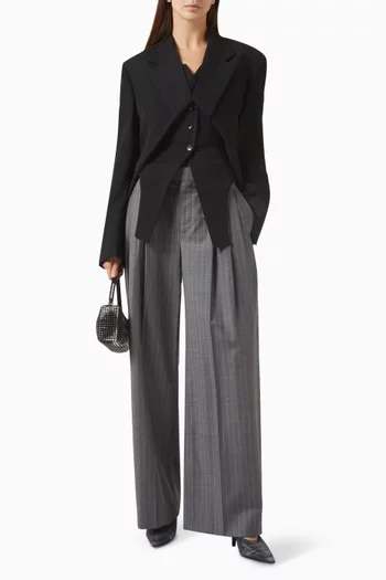 Boxer-waistband Pants in Wool Blend
