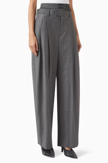 Boxer-waistband Pants in Wool Blend