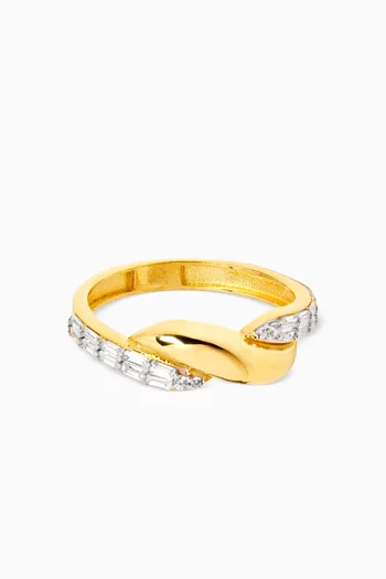 Embellished Ring in 24kt Gold-plated Sterling Silver