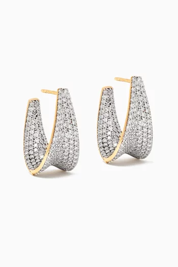 Embellished Hoop Earrings in in 24kt Gold-plated Sterling Silver