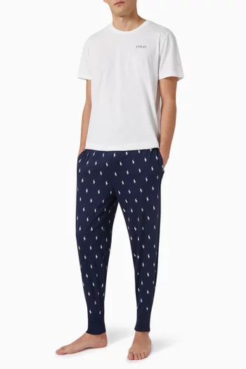 Pony-print Jogger Pants in Cotton Jersey