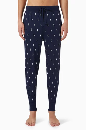Pony-print Jogger Pants in Cotton Jersey
