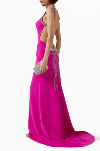 Brie Open-back Gown in Crepe