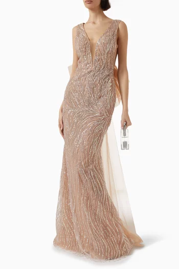Aurelia Embellished Bow Gown