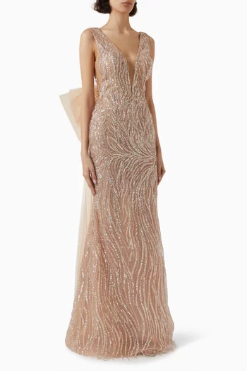 Aurelia Embellished Bow Gown