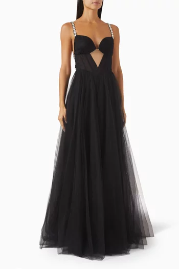 Adella Flared Gown in Tulle