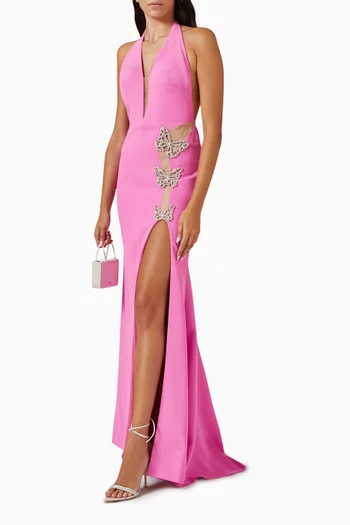 Majed Embellished Gown in Crepe
