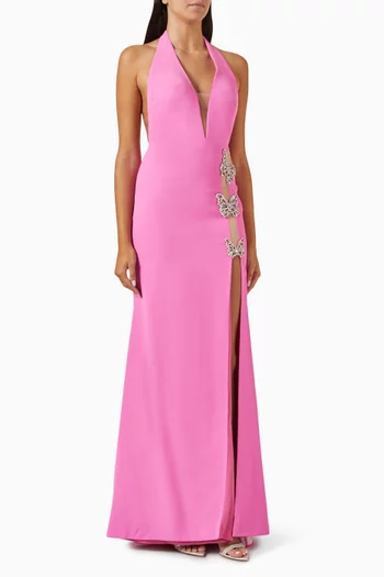 Majed Embellished Gown in Crepe