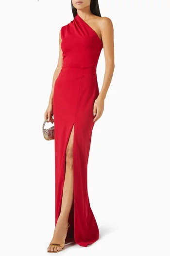 Saanvi Elbise One-shoulder Gown in Crepe