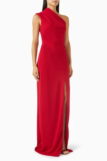 Saanvi Elbise One-shoulder Gown in Crepe