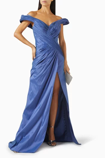 Juman Gathered Gown in Taffeta