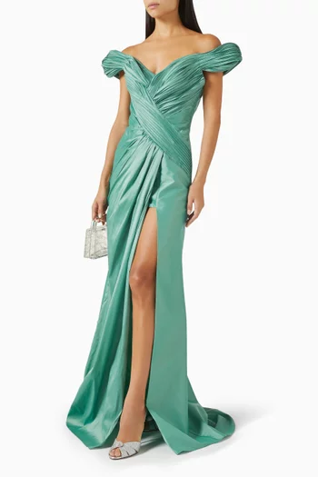Juman Gathered Gown in Taffeta