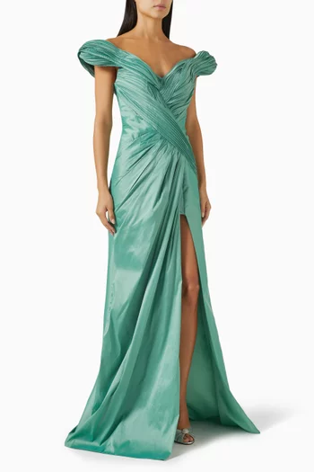 Juman Gathered Gown in Taffeta