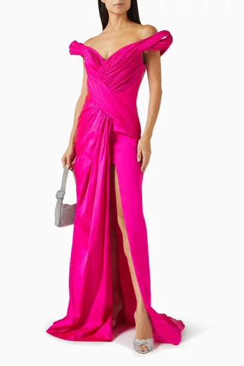 Juman Gathered Gown in Taffeta