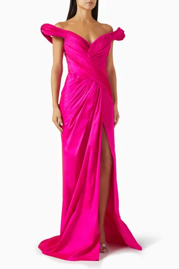 Juman Gathered Gown in Taffeta