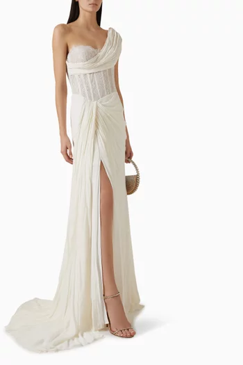 Matias One-shoulder Gown in Chiffon