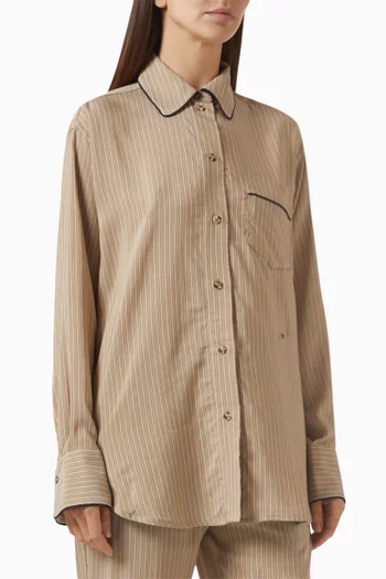 قميص بيجاما بأشرطة زينة ملفوفة مزيج فيسكوز