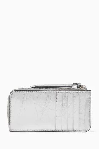 Lise Card Holder in Metallic Leather