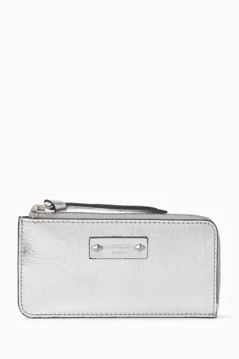 Lise Card Holder in Metallic Leather