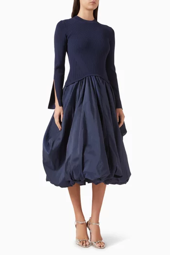 Kenlie Mock-neck Midi Dress in Rayon Blend