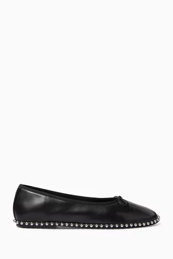 Lila Ball-chain Ballet Flats in Leather