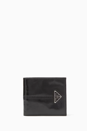Triangle Logo Bifold Wallet in Leather