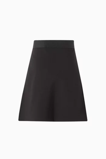 تنورة بحافة واسعة وشعار الماركة مزيج فيسكوز