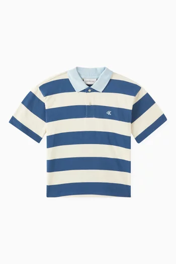 Stripes Polo T-Shirt in Cotton