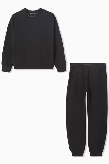 Relaxed Logo Tracksuit Set in Cotton Terry