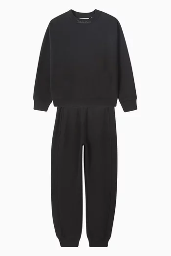 Relaxed Logo Tracksuit Set in Cotton Terry