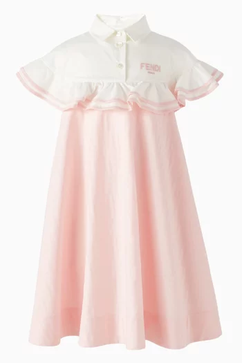 Lace Bib Flared Dress in Cotton