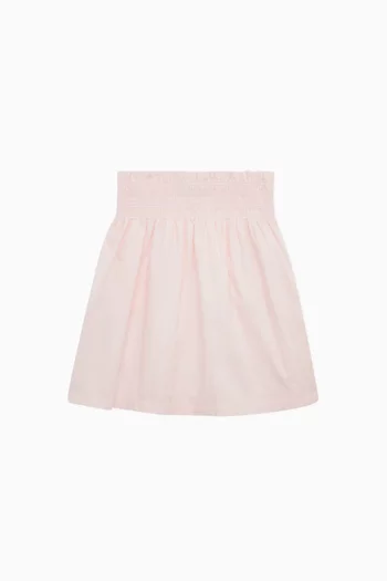Logo Skirt in Cotton Poplin