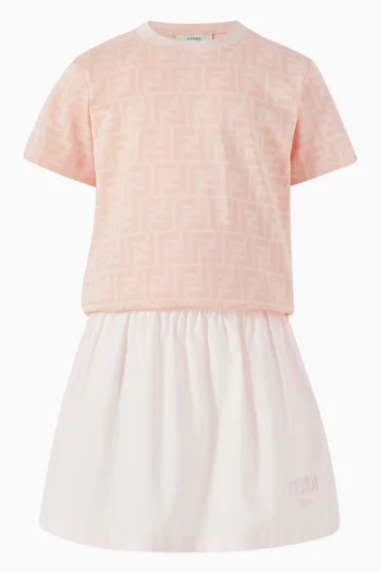 Logo Skirt in Cotton Poplin