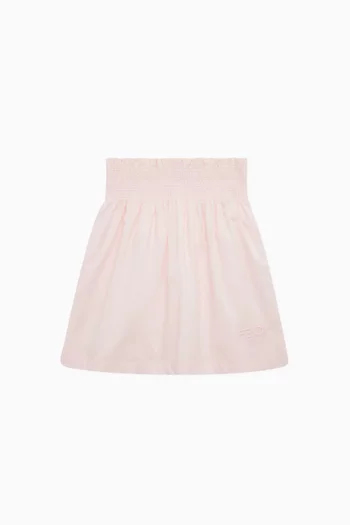 Logo Skirt in Cotton Poplin