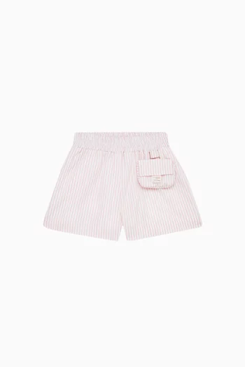 FF Logo Stripe Shorts in Cotton