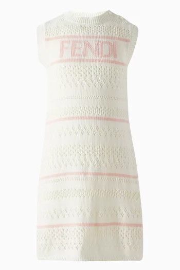 Striped Crochet Dress in Cotton