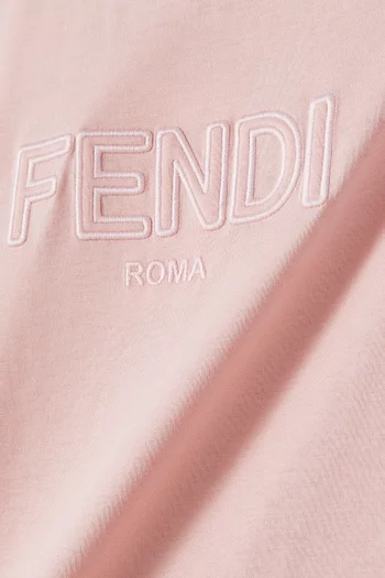 Logo-embroidered T-shirt in Cotton