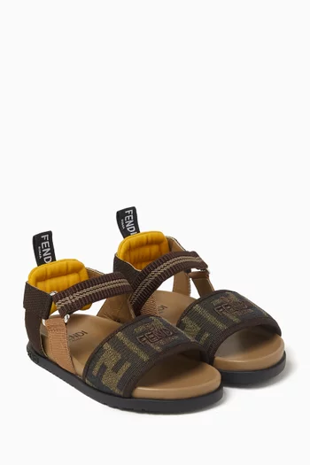 FF Logo Sandals in Jacquard
