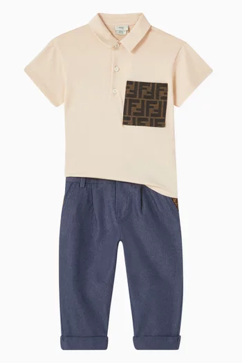 FF Patch Polo Shirt in Cotton
