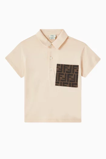 FF Patch Polo Shirt in Cotton