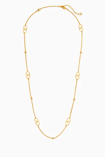 VLOGO Signature Long Necklace in Gold-tone Metal