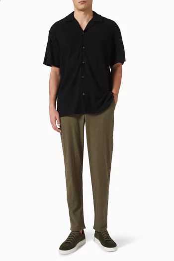 بنطال سليم تيب برودي بقصة تضيق باتجاه الحافة قطن وكتان