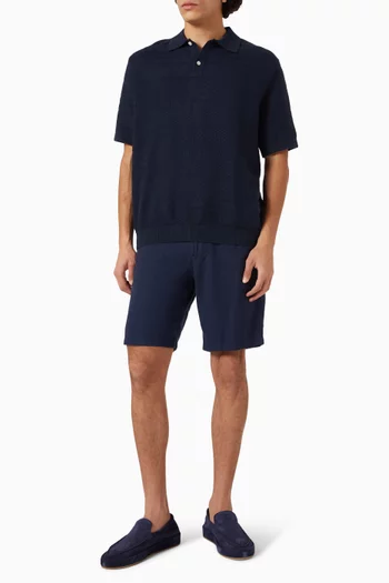 شورت بقصة مريحة مزيج كتان