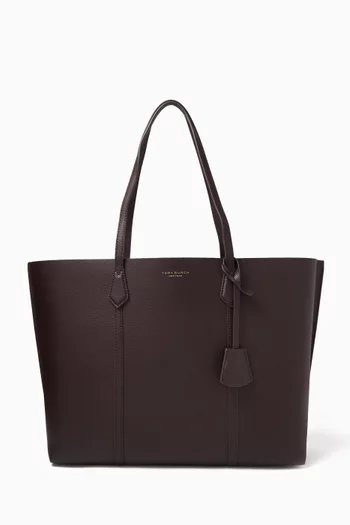 Large Perry Triple-compartment Tote Bag in Leather