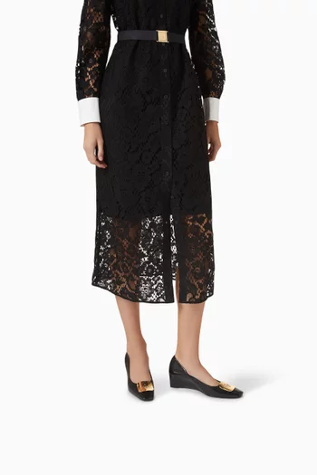 حذاء جورجيا بكعب ويدج 55 مم جلد