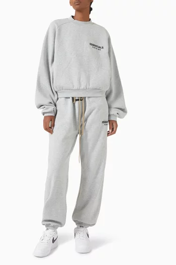 Logo Crop Sweatshirt in Cotton-fleece