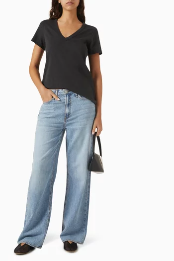 The Slub V-neck T-shirt in Pima Cotton